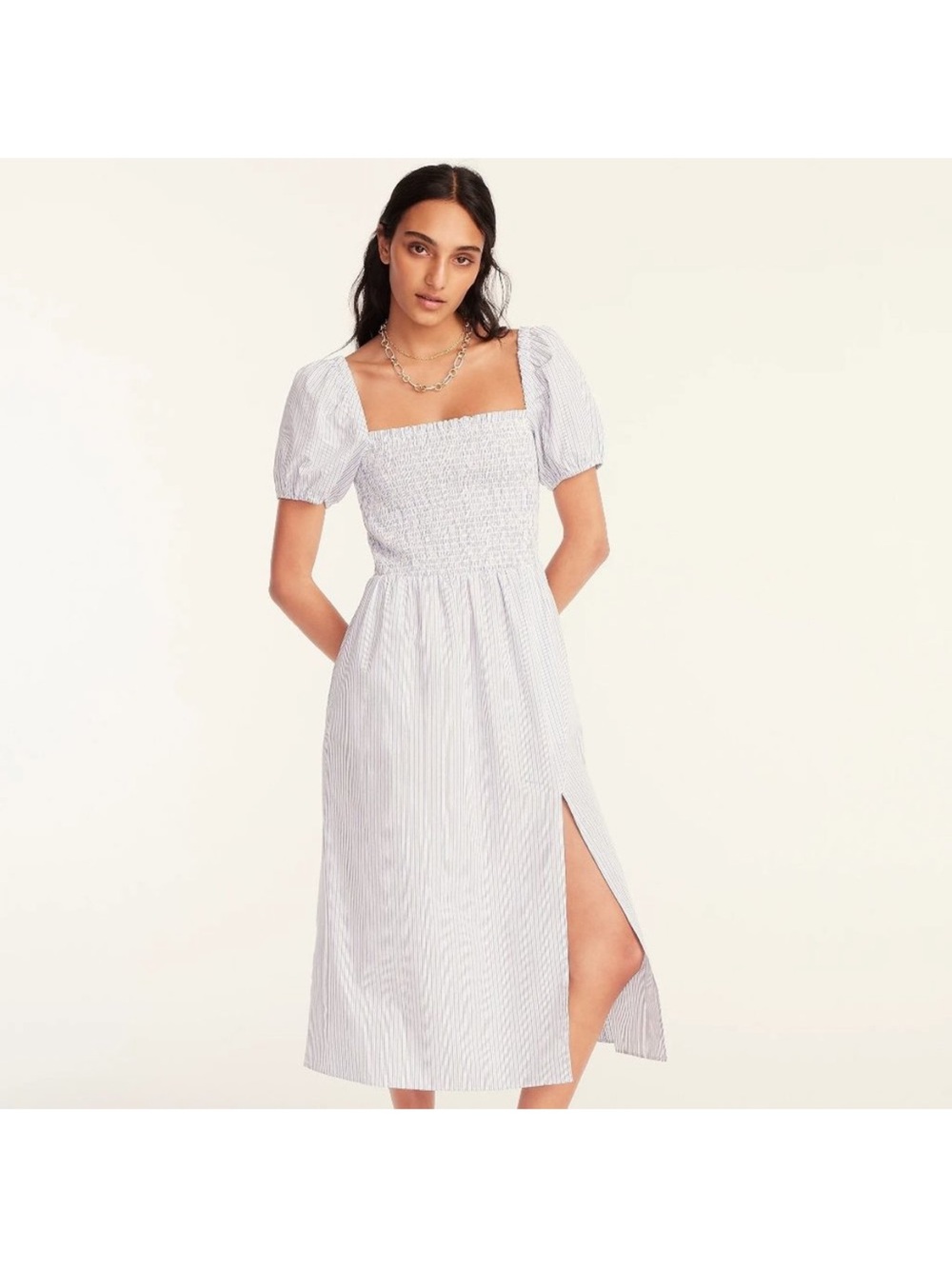 J. Crew Striped Midi Dress